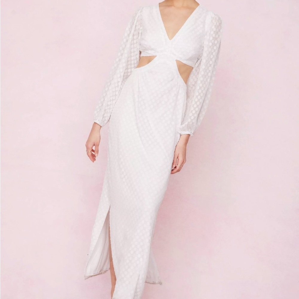 NastyGal- Elegant White Maxi Dress